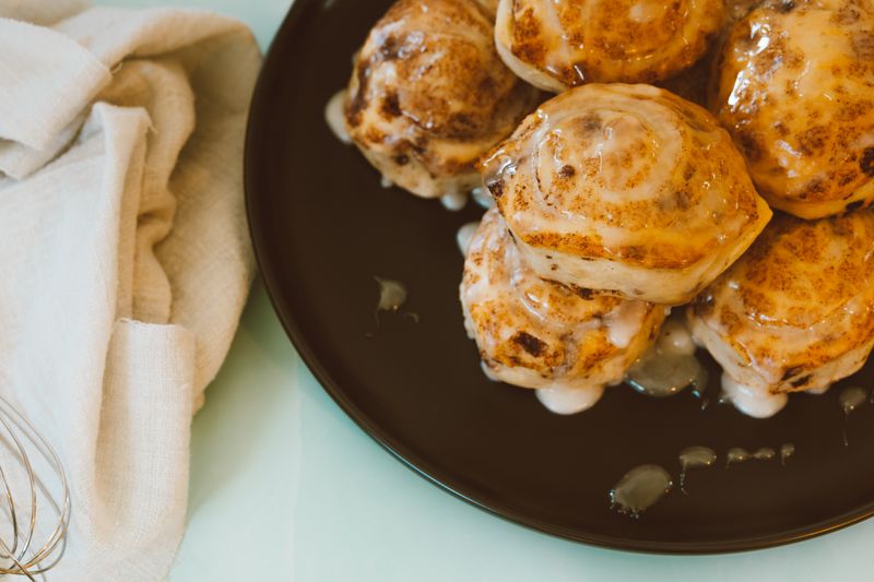 Cinnamon Rolls — warm dessert at Dewey's pizza