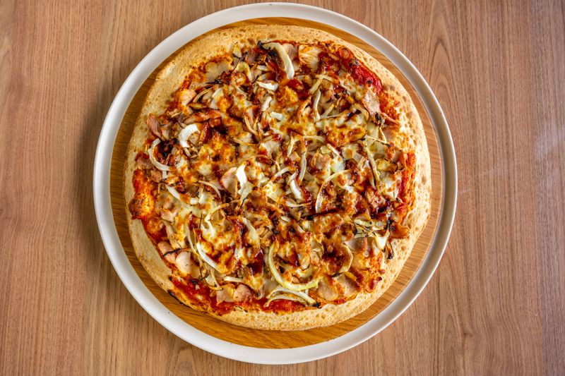 Hawaiian Sunrise pizza — sweet and savory dewey